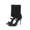 Beautiful sandals women's one-word strap high heels niche stiletto open-toed cool boots