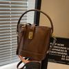 Retro Handbag Bag Women's New Autumn and Winter Simple Versatile Bucket Bag Niche Messenger Shoulder Bag