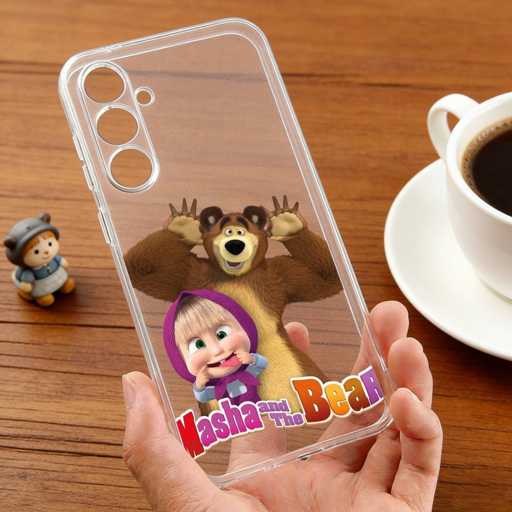 C-Милая М-М-Маша и Медведи Чехол для телефона Для Samsung S30,23,21,22,20, FE lite,S10,9,8,7 PIus Note20ultra Мягкий Прозрачный
