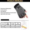 Men's Winter Fleece Warm Half Finger Gloves Stretch Fingerless Mittens for Outdoor Bicycle Driving Male Sports And Outdoors