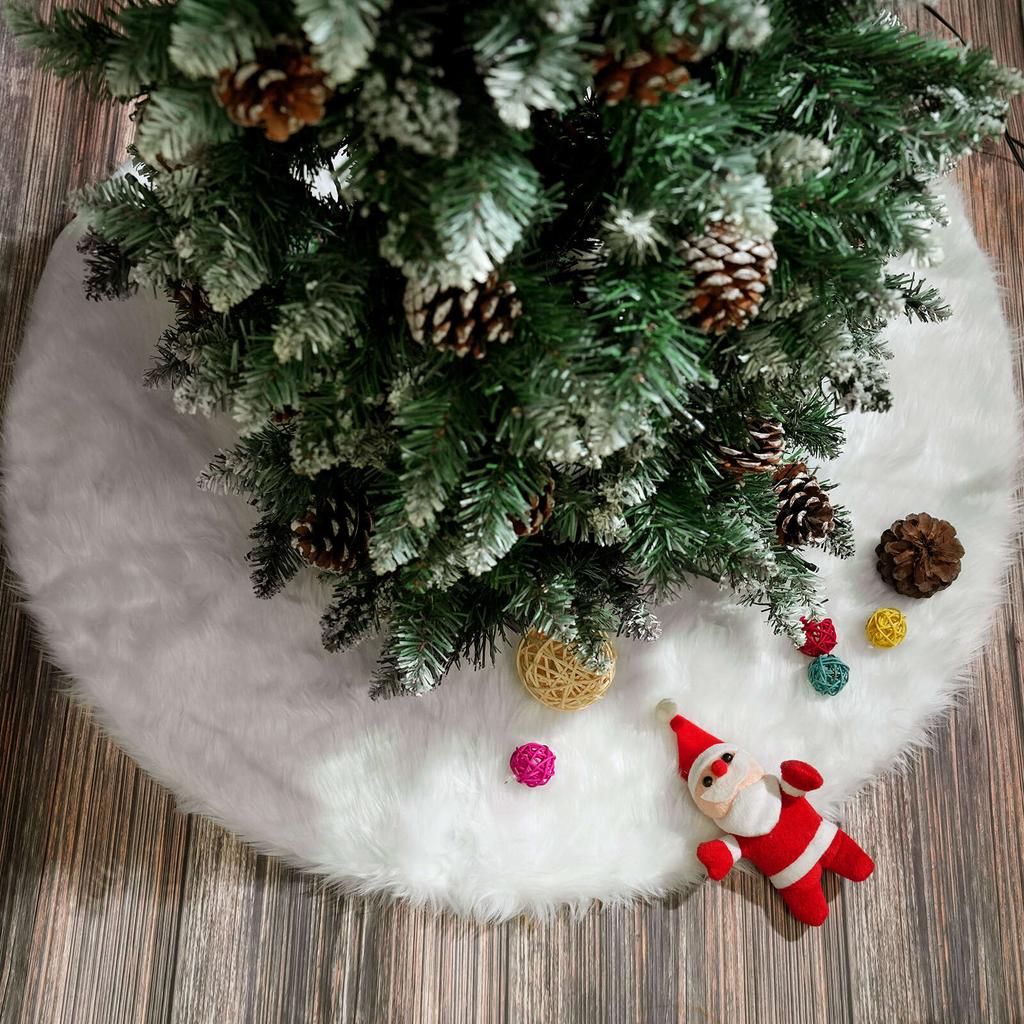 Юбка для рождественской елки, белая юбка для елки, украшение, имитация кролика, плюш, 120 см