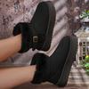 Soft Non Slip Thick Bottom Furry Snow Boots Women 2025 Winter Warm Fluffy Fur Ankle Boots with Platform Metal Buckle Plush Shoes