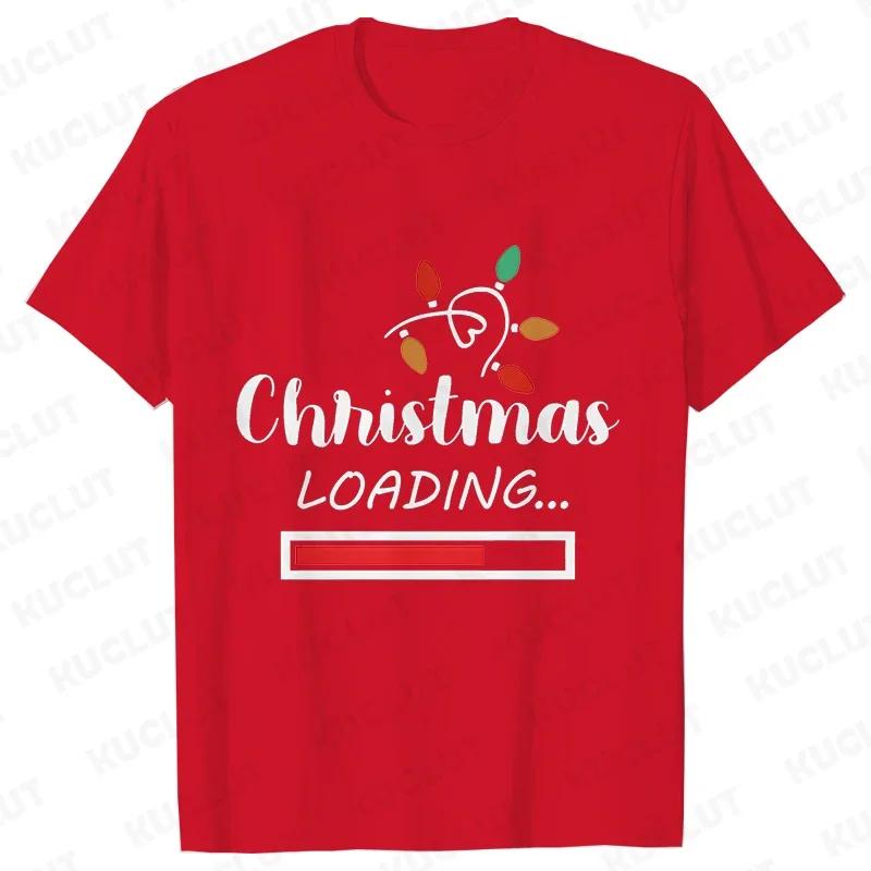 Christmas Loading Graphic TShirt Women Clothing Casual Short Sleeve Tees Happy New Year Tshirt Fashion Merry Christmas Yk Tops