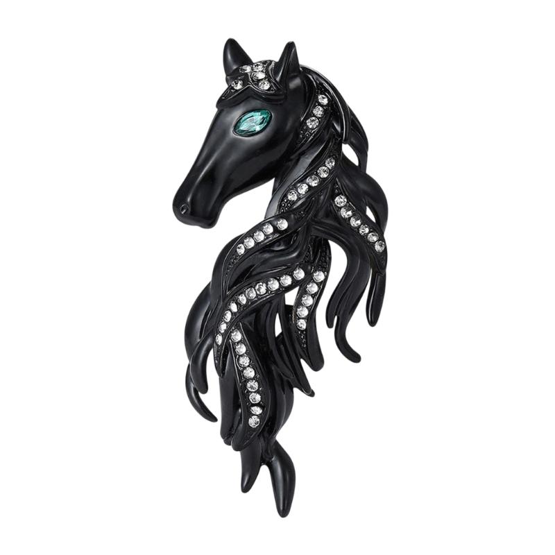 Handcraft Horse Head Brooch Portable Alloy Accessory for Casual Formal Outfits