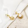 1 Piece 304 Stainless Steel Charms 18K Gold Plated Shell Acrylic Imitation Pearl Small Pendants DIY Necklace Women Findings