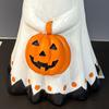 Хэллоуин Статуэтка Привидения Маленькое Белое Привидение с Тыквой Милая Фигурка Привидения из Смолы Настольное Украшение для Внутреннего/Наружного Хэллоуинского Декора