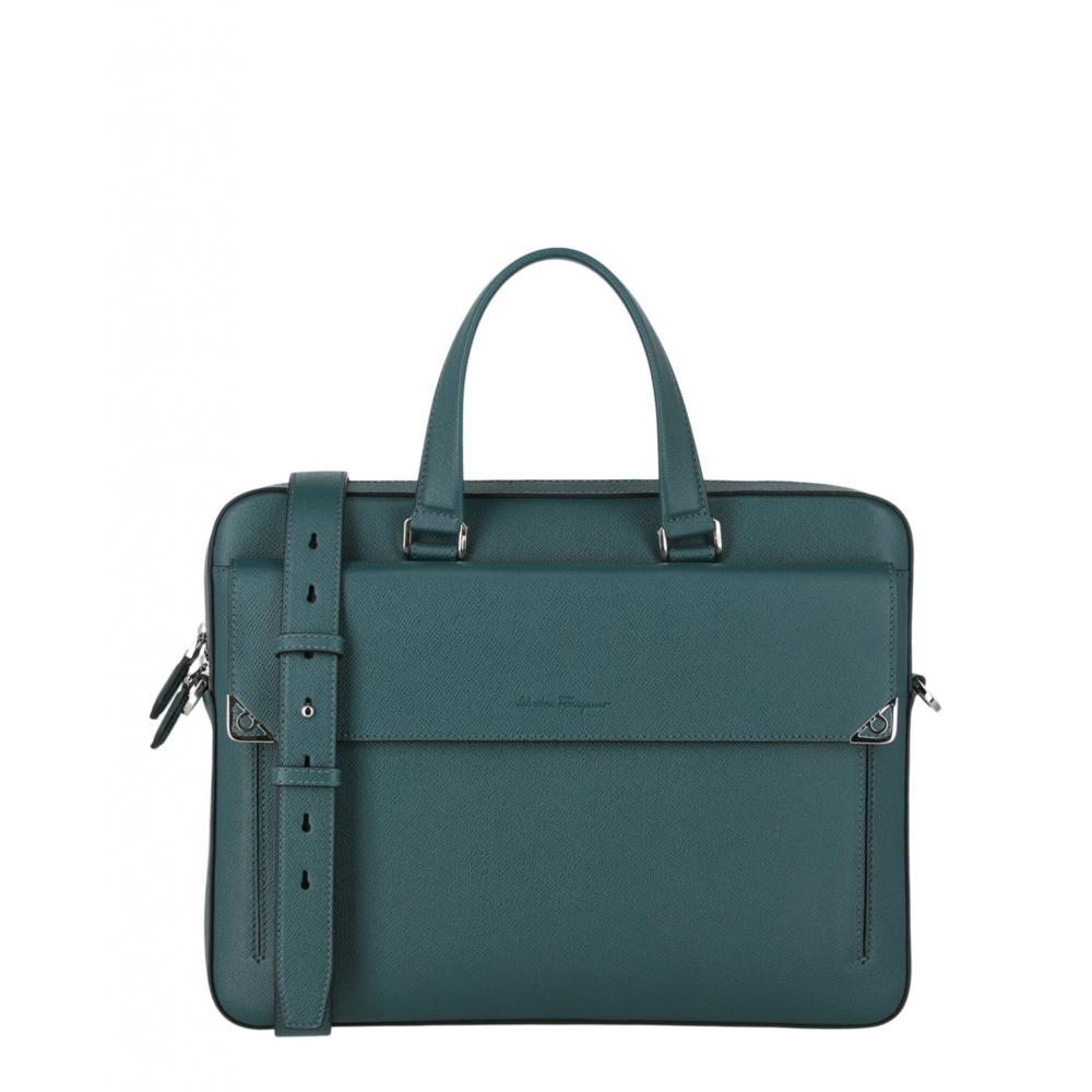 Salvatore Ferragamo Портфель Slim Gemini Soft, синий