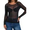 Сексуальные облегающие корсетные топы с длинными рукавами из сетки в перспективном стиле