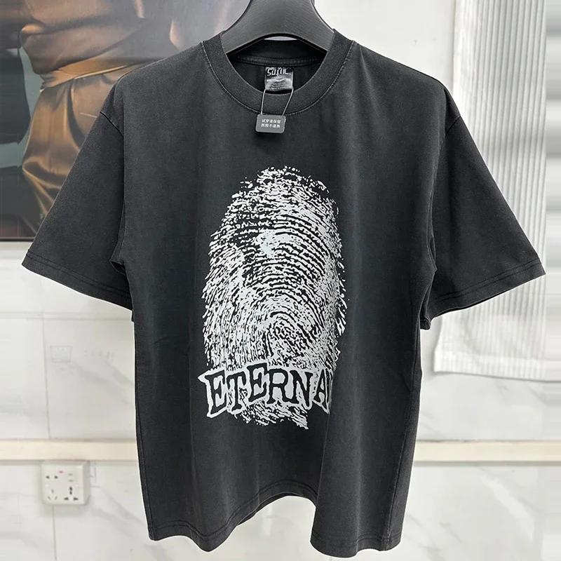 Unisex Unisex Couple Classic Green Box Logo Print Saint Tshirt Top Quality Cotton Oversized Tee Tops Vintage Washed Black T Shirt