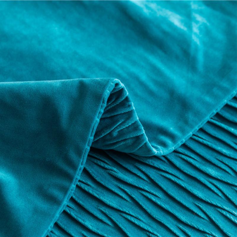 Складчатая бархатная дорожка с волнистым узором для дома, отеля, кровати, полотенце, дорожка для стола, обеденная, свадебная вечеринка, декор, хвостик кровати, полотенце, флаг для кровати