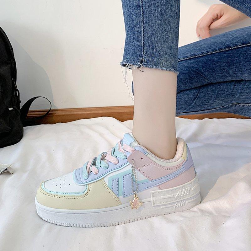 Fashion Women Sneakers Fashion Color Matching Platform Sneakers Women Vintage Vulcanize Spring Summer Casual Flat Tennis Female Footwear