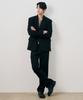 MINDBRIDGE [Set] Relaxed Fit Suede Modified Texture Setup Black