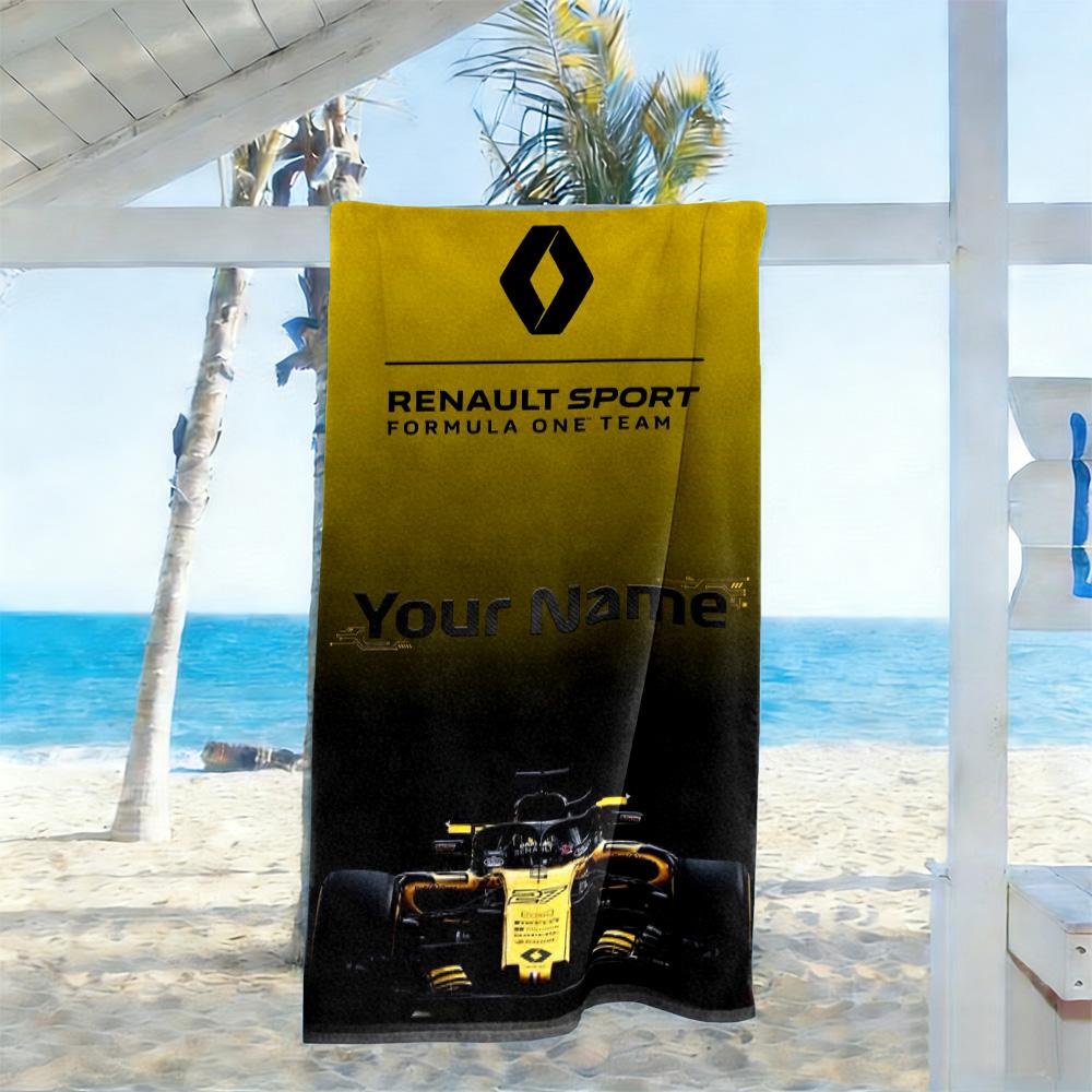 Renault Customizable Name Beach Towel High Absorbency & Quick-Dry Perfect for Traveling Yoga Camping and Swimming