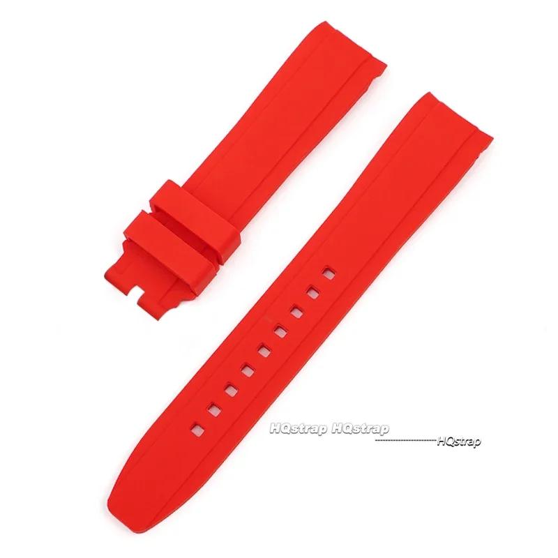 Изогнутый силиконовый ремешок из каучука для браслета часов Citizen для Swatch Мягкий водонепроницаемый ремешок для Rolex 20 мм 22 мм Браслет