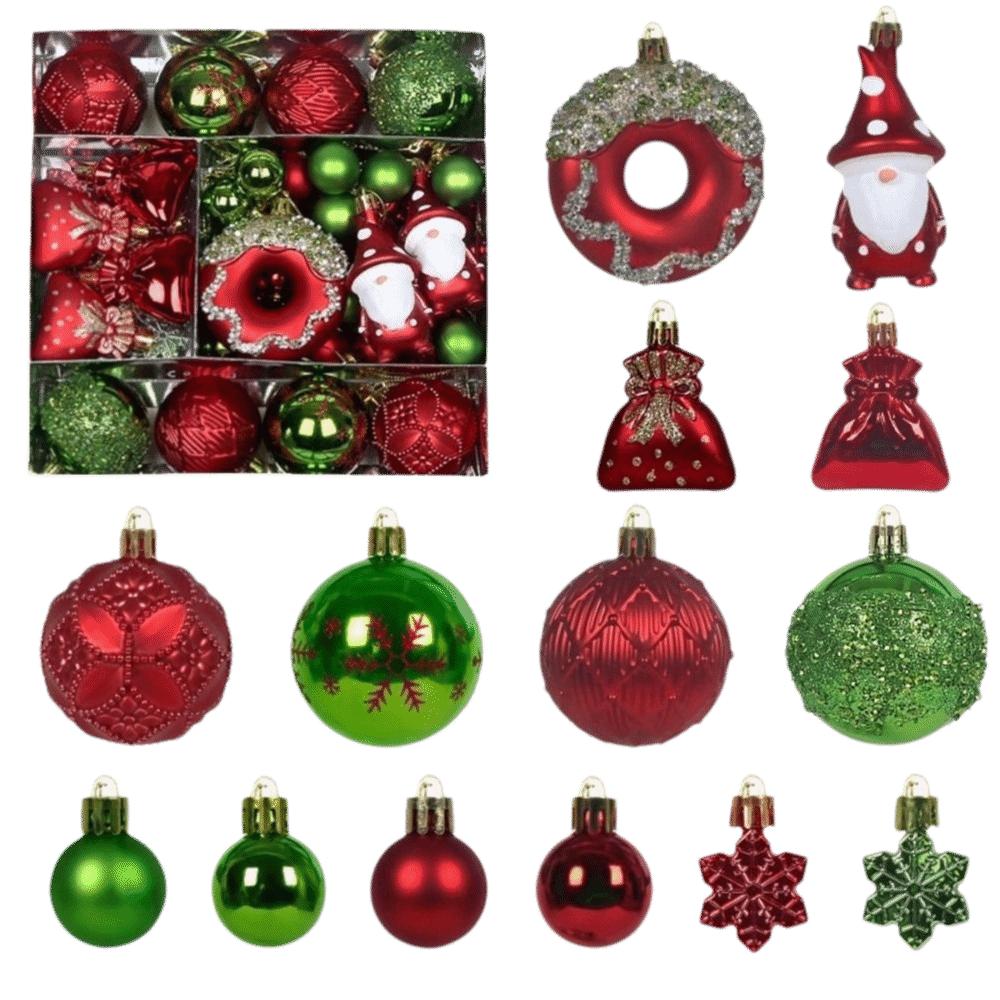 60 PCS Candy Christmas Ornament Set Dwarf Xmas Tree Pendants Christmas Tree Hanging Decor Home