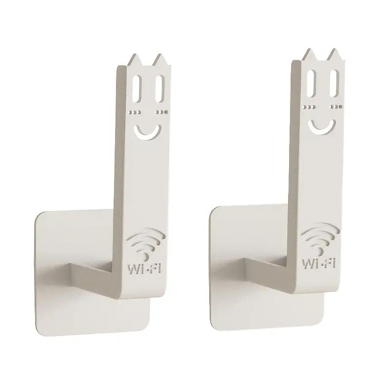 2/1PCS Wireless Wifi Router Rack Wall-mounted Storage Box Socket Strip Holder Bracket Punch-free Bracket