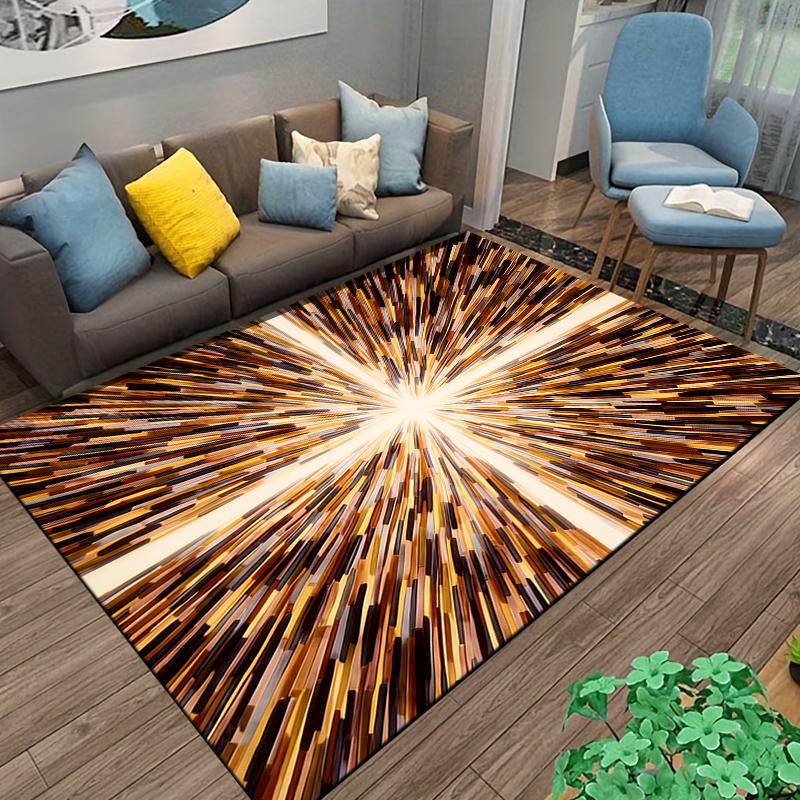 Abstract Radiant Light Burst Pattern Area Rug for Home Decor Suitable for use as an anti-slip for living room bedroom sofas