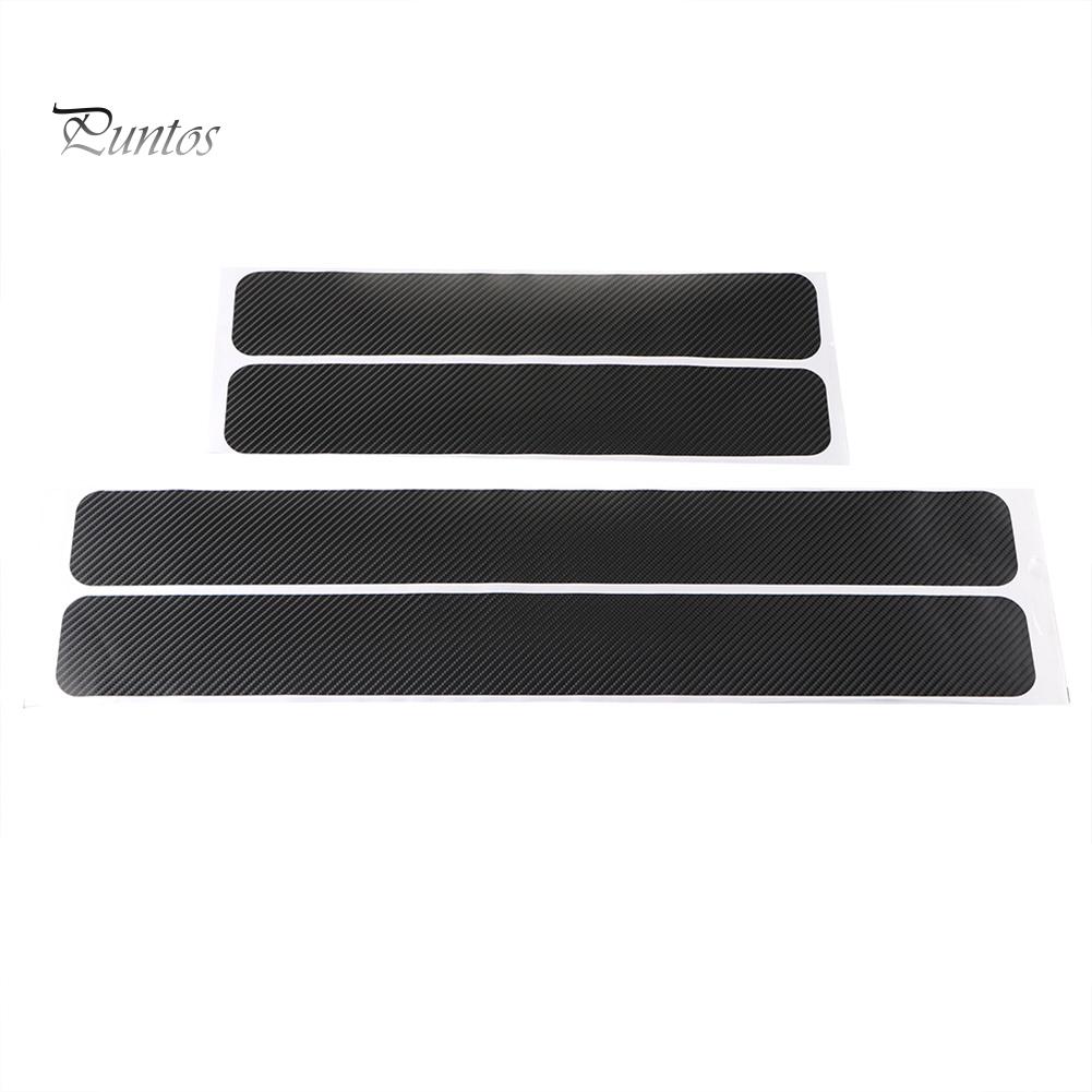 4-Piece 3D Carbon Fiber Car Door Sill Scuff Cover - Универсальная посадка, Защита от царапин