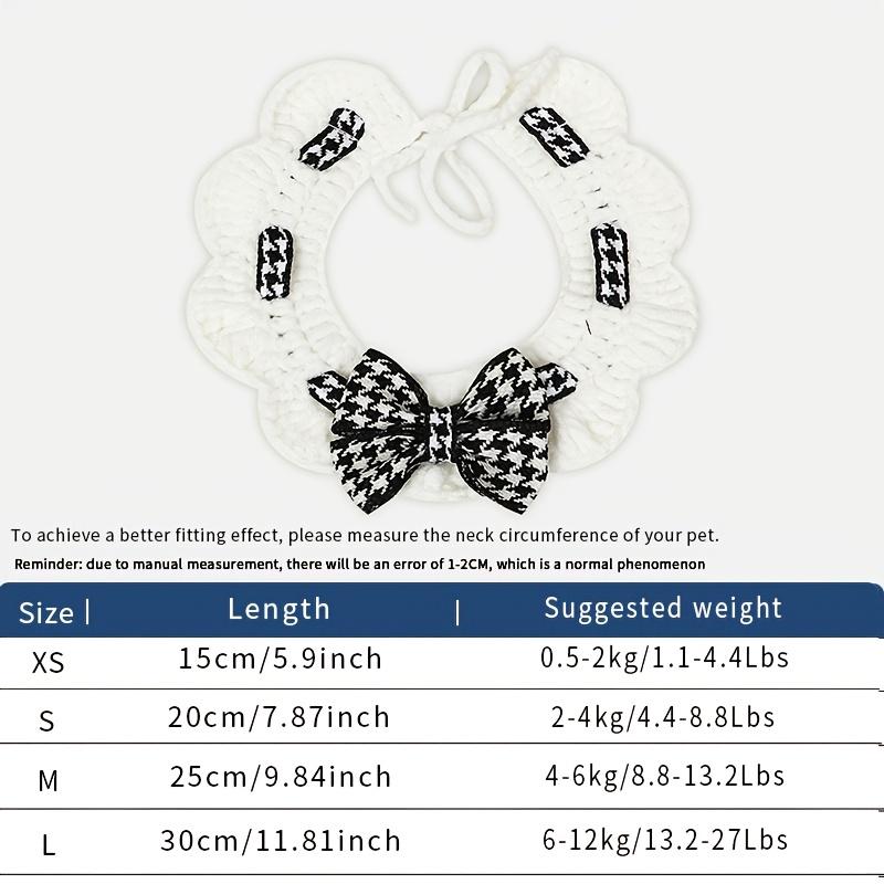 Easter Houndstooth Pet Bandana, soft breathable plaid bow scarf for cats, dogs and rabbits