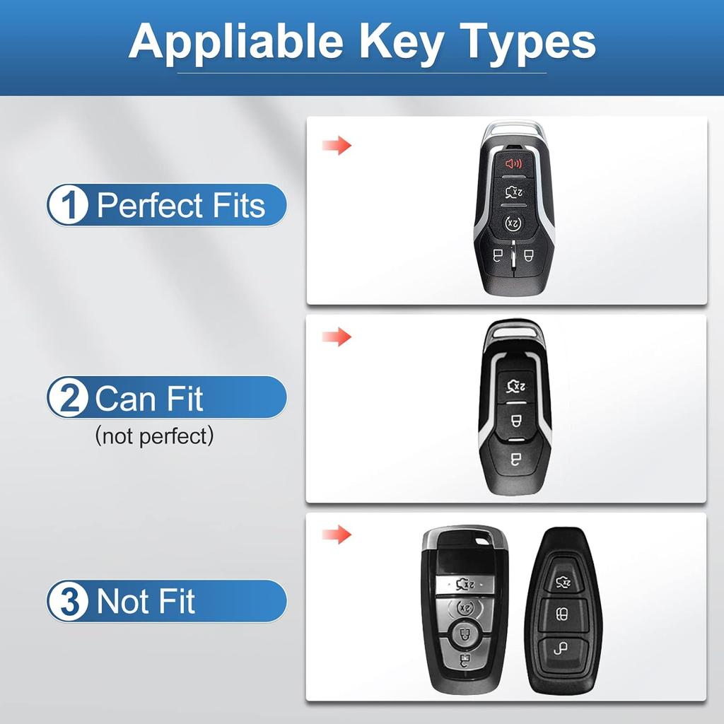 Ford Key Fob Cover with Keychain, Soft TPU Key Case Protection Fit for F150 Explorer Mustang Edge Lincoln MKZ MKX