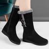 Women's Large Size Thickened Winter Warm Fur One Snow Boots Thickened Lined Ankle Boots Non-slip Hiking Sports Martin Boots