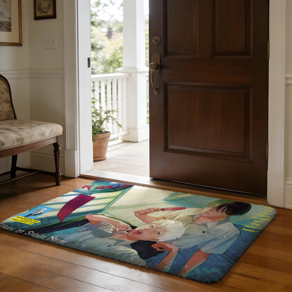 Floor Mat Soft Flannel Rug Non Slip Absorbent Mat for Bathroom Bedroom Home Decor Anime S Summer Hikaru Died