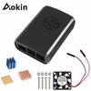 Aokin For Raspberry Pi Protective Case Abs Shell Cover with Mini Cooling Fan and Heat Sink