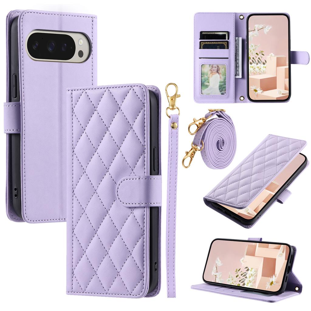 Crossbody Leather Wallet Cards Solt Case for Google Pixel 10 9 Pro XL 9A 8A 8Pro 7 Pixel8 Pixel7 Lanyard Purse Flip Stand Cover