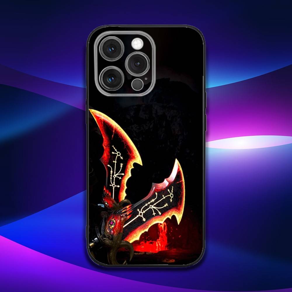 Чехол для телефона G-God Of W-War Game для iPhone 16e, 16, 15, 14, 13, 12, 11, Pro, X, XS, Max, XR, Plus, Mini Мягкий черный чехол
