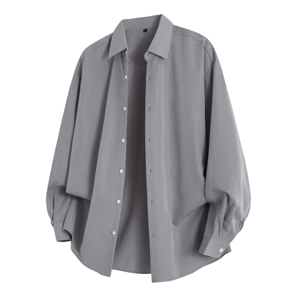 Men's Casual Comfortable Long-Sleeve Shirt Cardigan With Lapel Collar Top