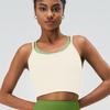 Women's Color Blocked Shockproof Sports Bra One Piece Summer Yoga Running Fitness Cross Back Vest