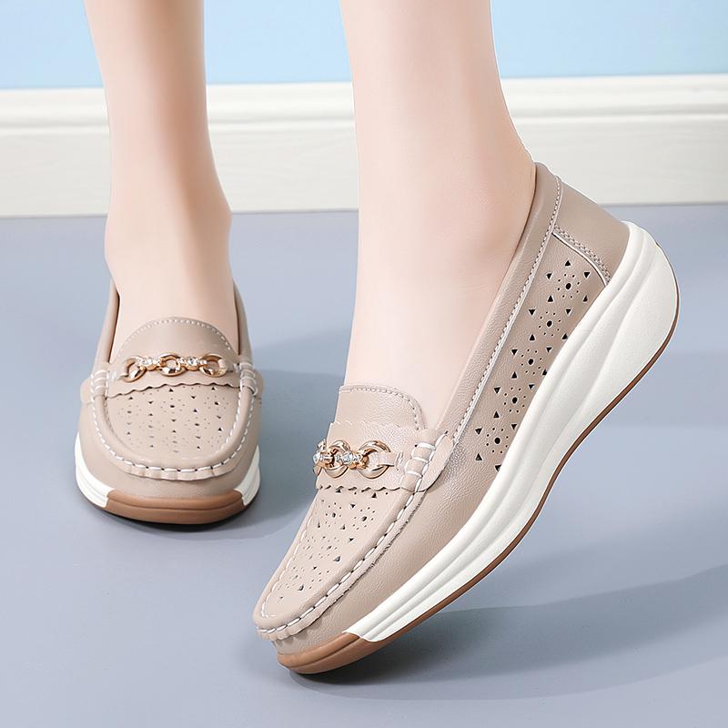 2024 Повседневная женская обувь Туфли на плоской подошве Прогулочные спортивные новые летние туфли Легкие модные женские мокасины на мягкой подошве
