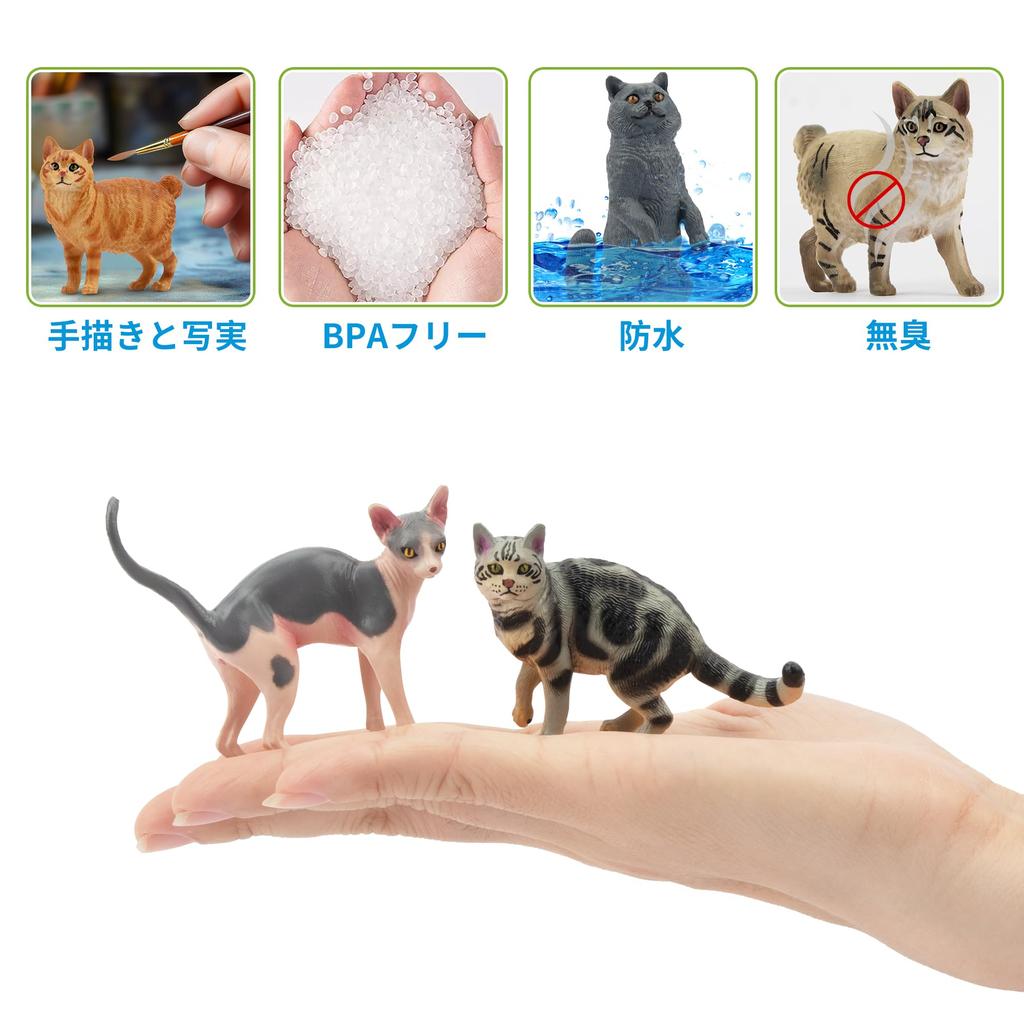 EYSCOTA CAT Фигурка животного Пластиковый набор животных для детей Набор, 12 штук