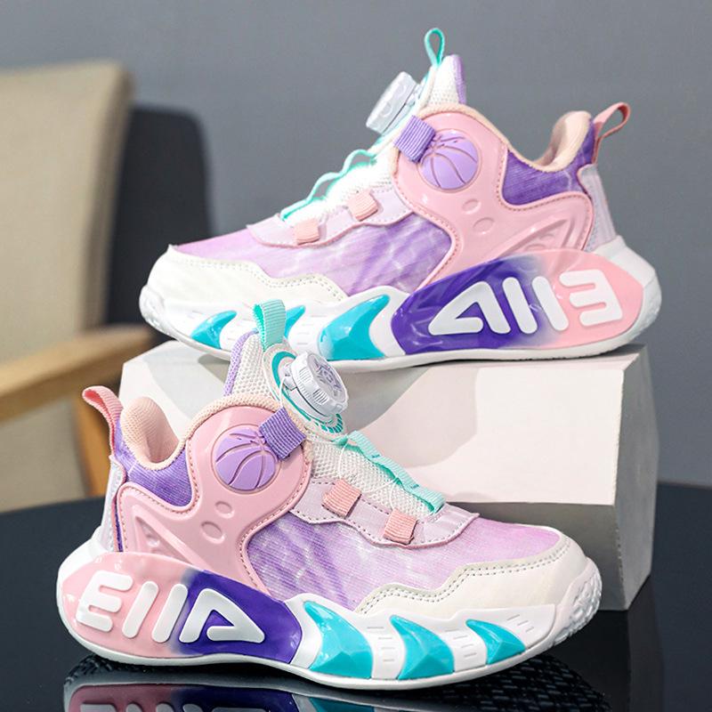 Мальчики белые баскетбольные кроссовки лето 2025 новые детские кроссовки спортивные маленькие белые кроссовки дышащая сетка дети старшего возраста и студенты