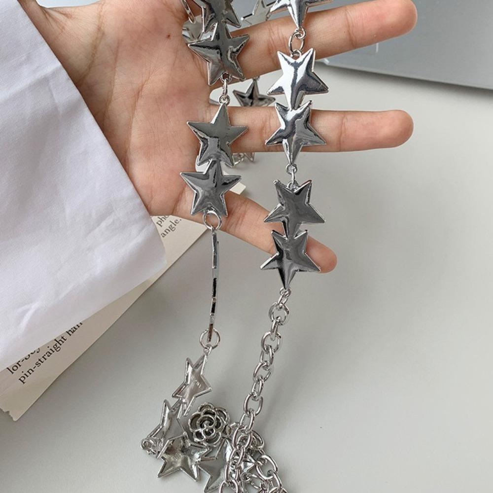 Vintage Pentagram Chain Belt Adjustable Skirt Belt  Women Decorative Body Jewelry