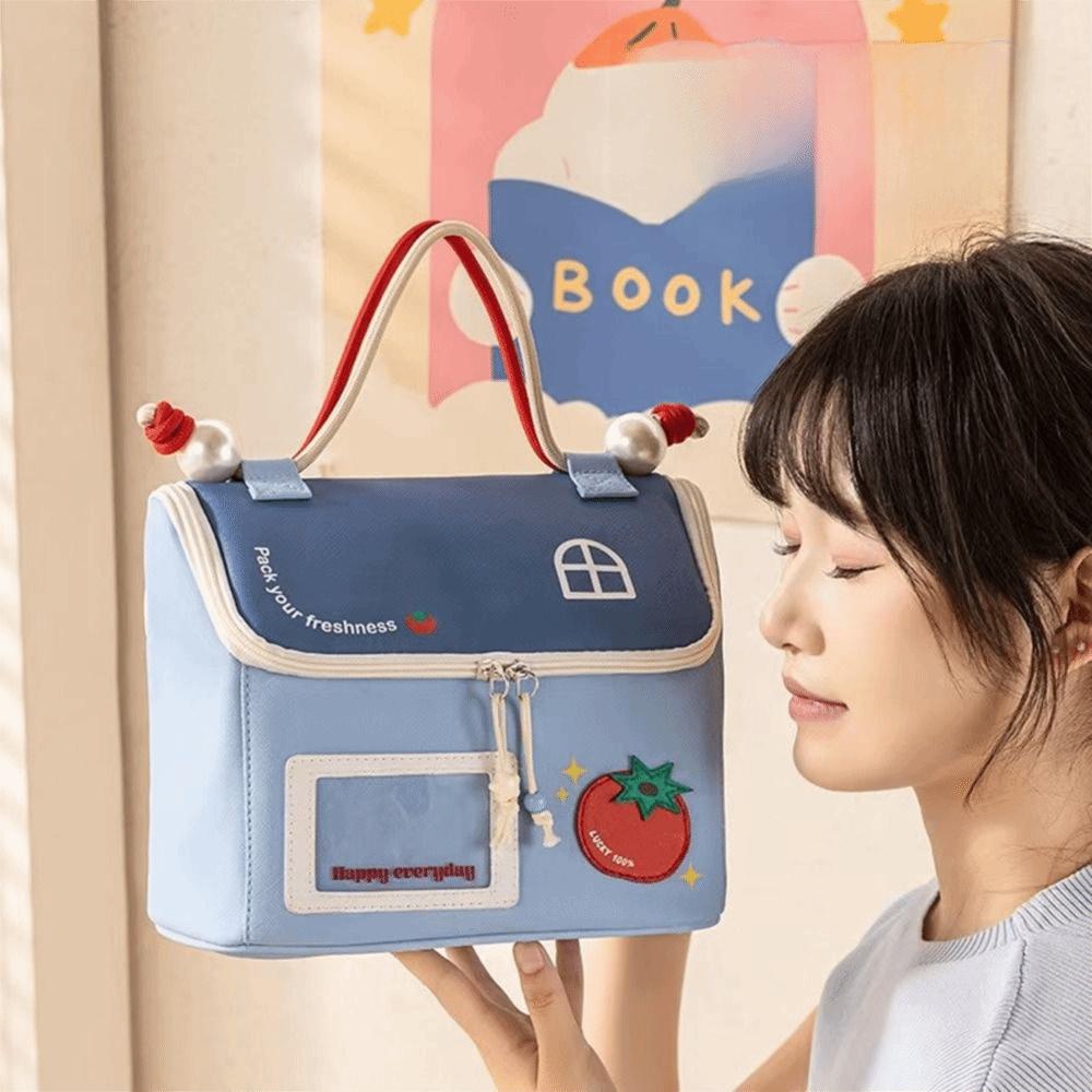 Large Capacity House Shape Cosmetic Bag Portable Cosmetics Handbag Cartoon Toiletry Pouch Travel