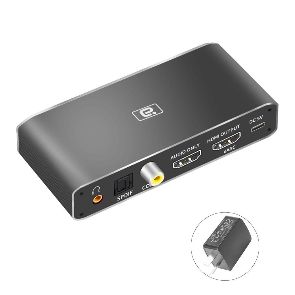 HD375 HDMI-совместимый Аудио Экстрактор eARC AUX Коаксиальный ЦАП Экстрактор Аудио Сплиттер Конвертер Для Динамика Усилителя