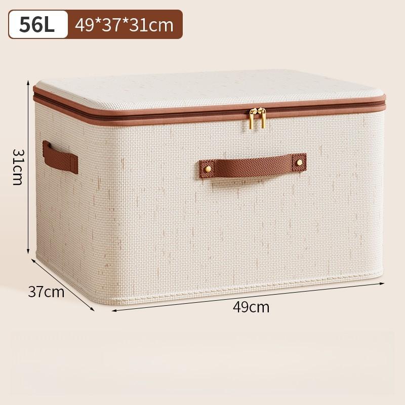 Large Foldable Storage Box with Dustproof Lid and Handles for Bedroom Use