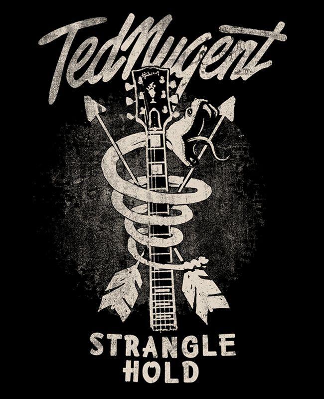 Винтажная футболка Ted Nugent - Stranglehold Хлопок Черная Полный Размер Унисекс Футболка Унисекс