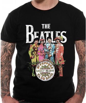 Футболка The Beatles Sgt Pepper Lonely Hearts Logo Черная Новая