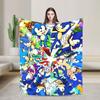 Warm Soft Blanket Airplane Travel S-Sonic Retro Game Cartoon Throw Blanket  Flannel Bedspread For Outdoor Graphic Sofa Bed Cover