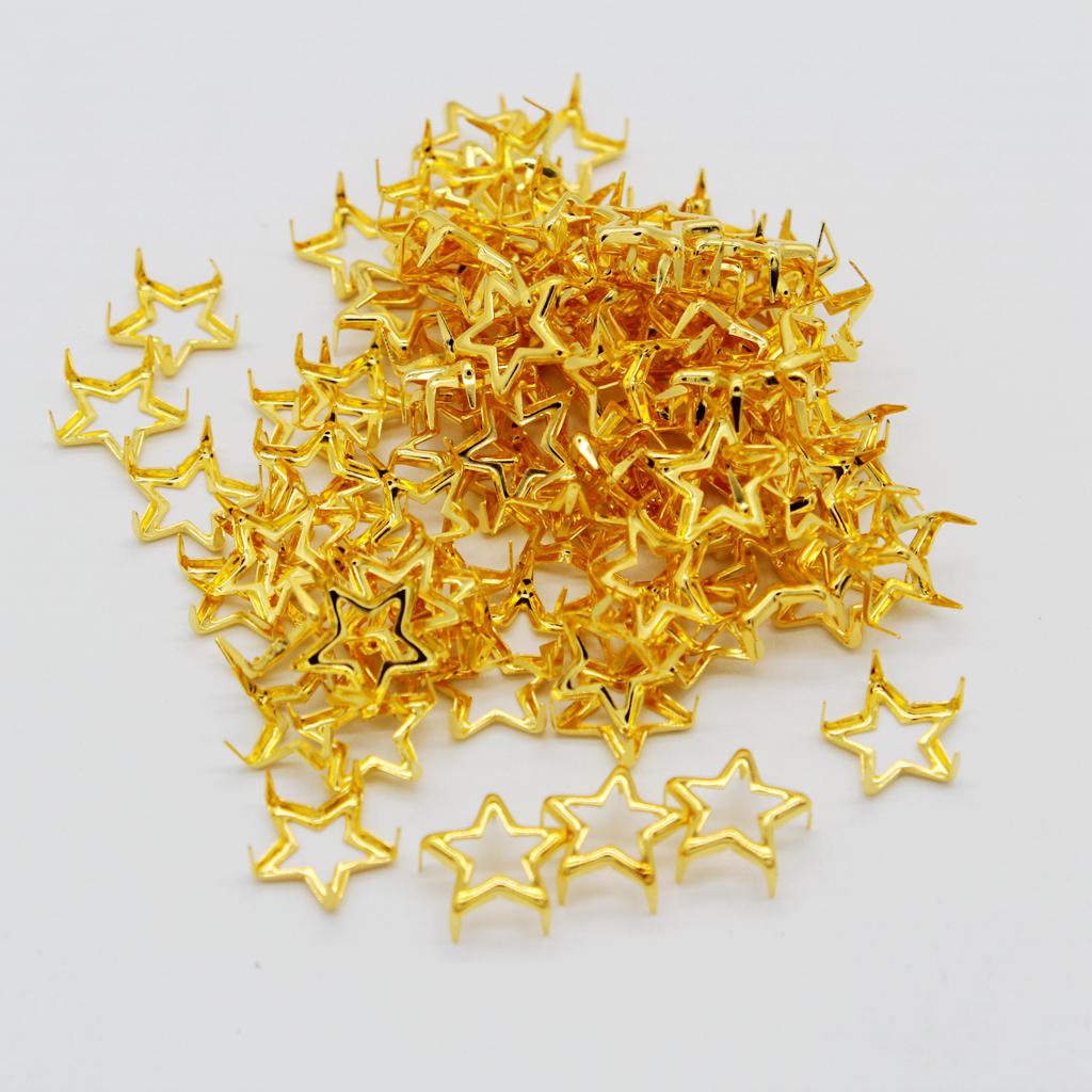 100Pcs Punk Star Stud Rivets Pentagram Claw Nailheads Leather Crafts