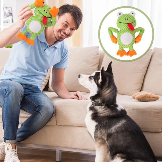 Игрушка для собак с пищащим звуком, интерактивная плюшевая игрушка для собак в виде лягушки, мягкая игрушка для жевания, игрушка для чистки зубов щенка, игрушка-перетягиватель для маленьких, средних и больших собак
