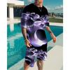 Summer Color Vortex 3D Print T-Shirts Shorts Sets Men's Tracksuits Oversized Short Sleeve T Shirt Pants Set Man Suits Clothing