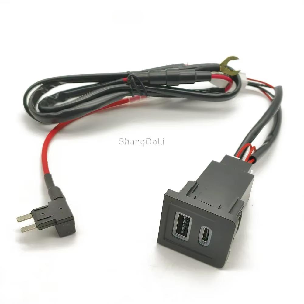 Car Charger Phone Charge USB Port Charger PD QC3.0 Car Charger Outlet Adapter Compatible For VW Multivan T5 2003-2008