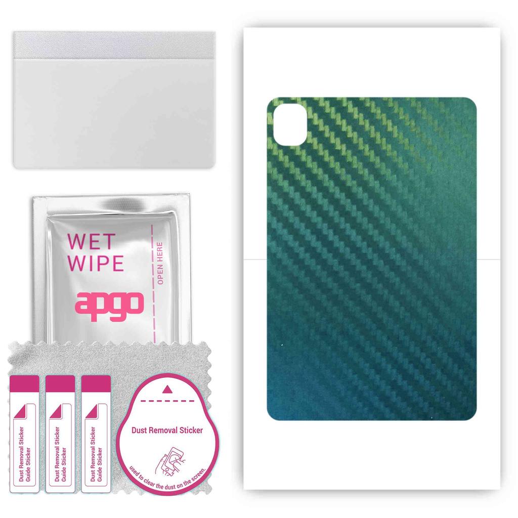 apgo Protective Skin Sticker for the back compatible with Xiaomi Pad 5 Pro, Wrap Film, Foil, Vinyl - Pattern Carbon Chameleon CAKA1