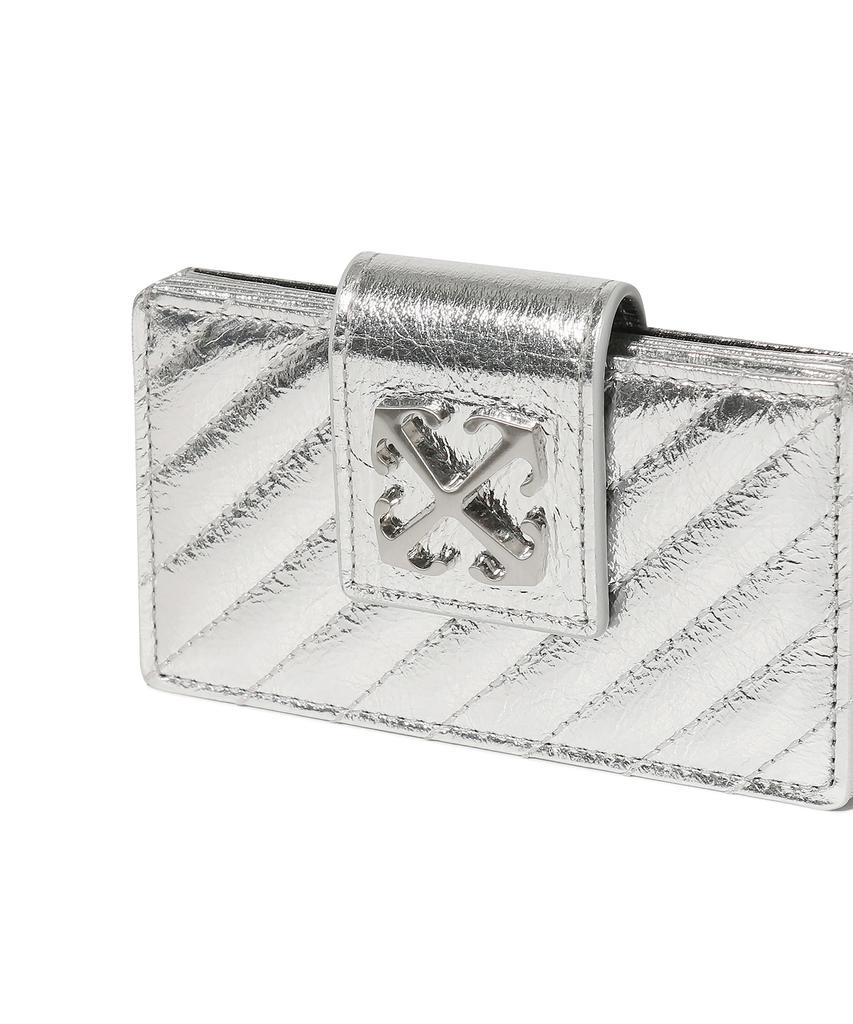 Off-White Quilted Accordion Card Wallet (Silver)