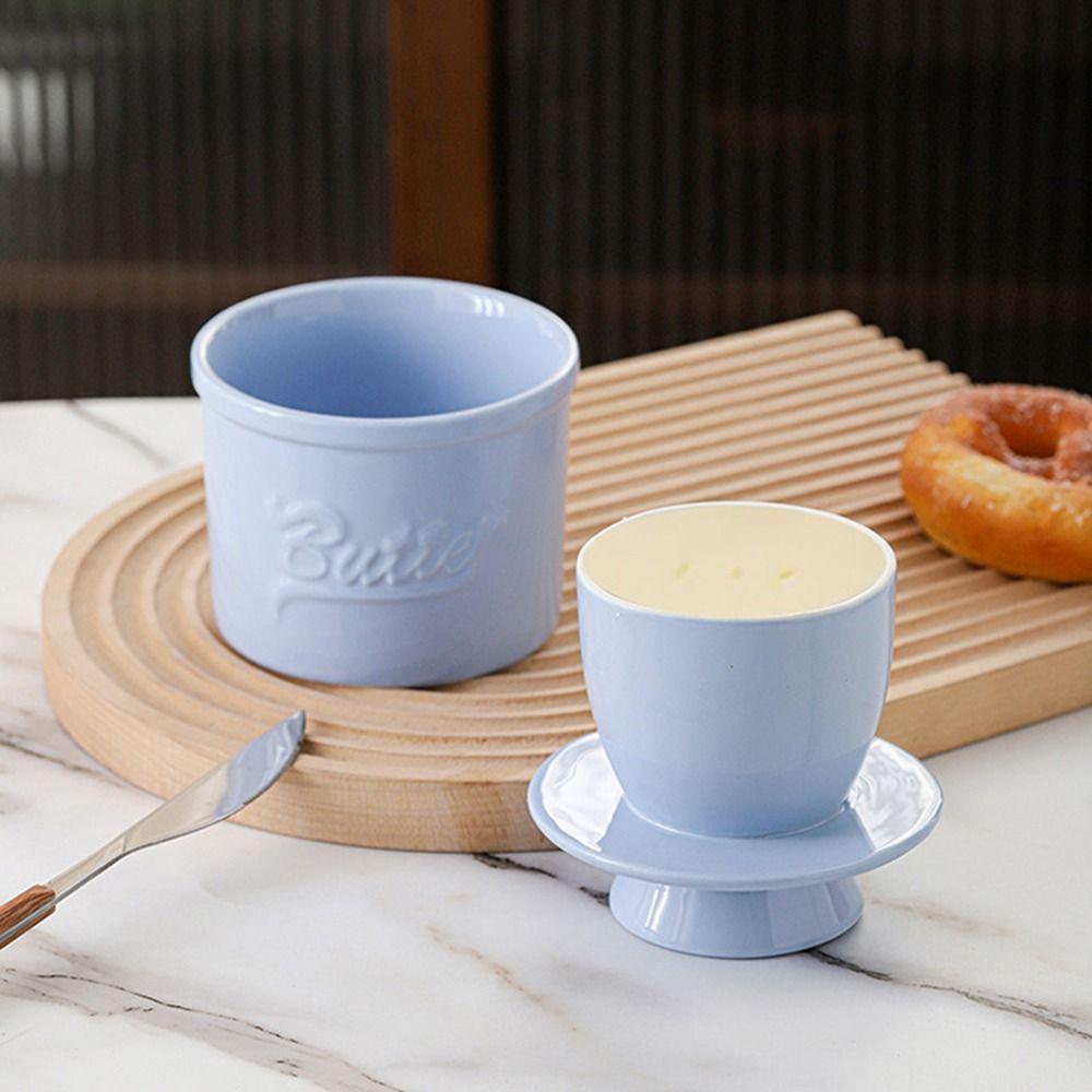 Glossy Finish Ceramic Butter Dish Handmade Butter Holder Easy To Clean Butter Bell Crock Home
