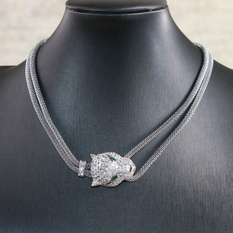 Новое Винтажное Горячее Бренд Женское Ожерелье Роскошные Украшения Для Женщин Дизайнерская Подвеска Мода Леопард Бриллиант Женские Цепочки Ожерелья