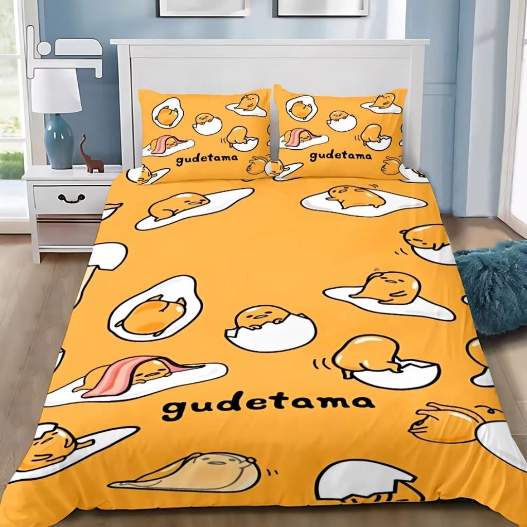 Смешной Ленивый Яичный Пододеяльник Наволочка,G-Gudetama Постельный Комплект Взрослый Мальчик Девочка Украшение Спальни Односпальный Двуспальный Большой Размер